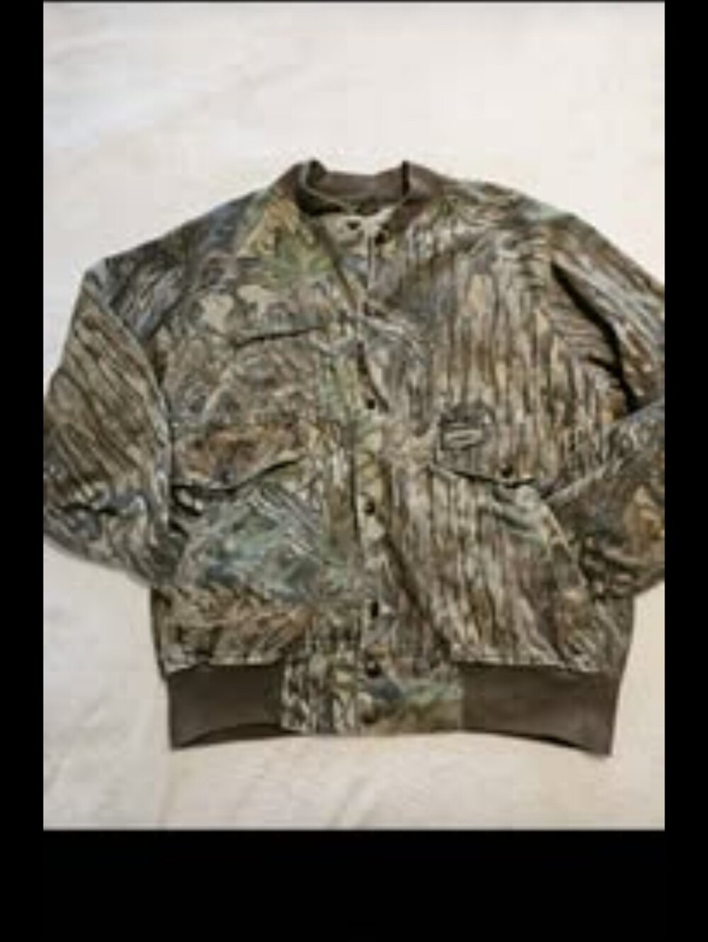 Vintage Spartan Realtree Camo Jacket Mens L Made In USA Canvas Bomber Hunting
